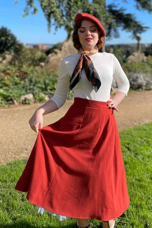 50s Style Quarter Sleeves Janet Slash Neck Top In Cream